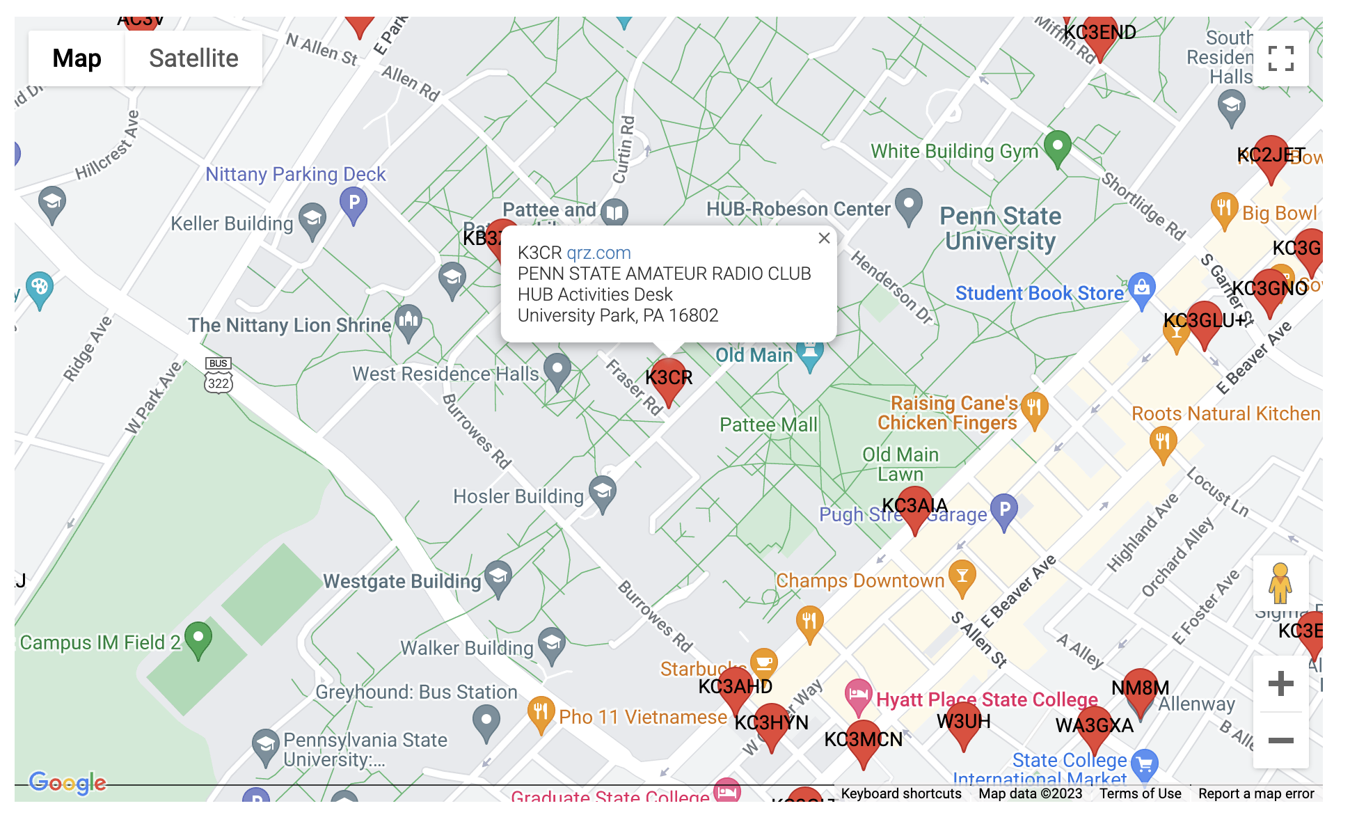 Hams near K3CR from https://haminfo.tetranz.com/map