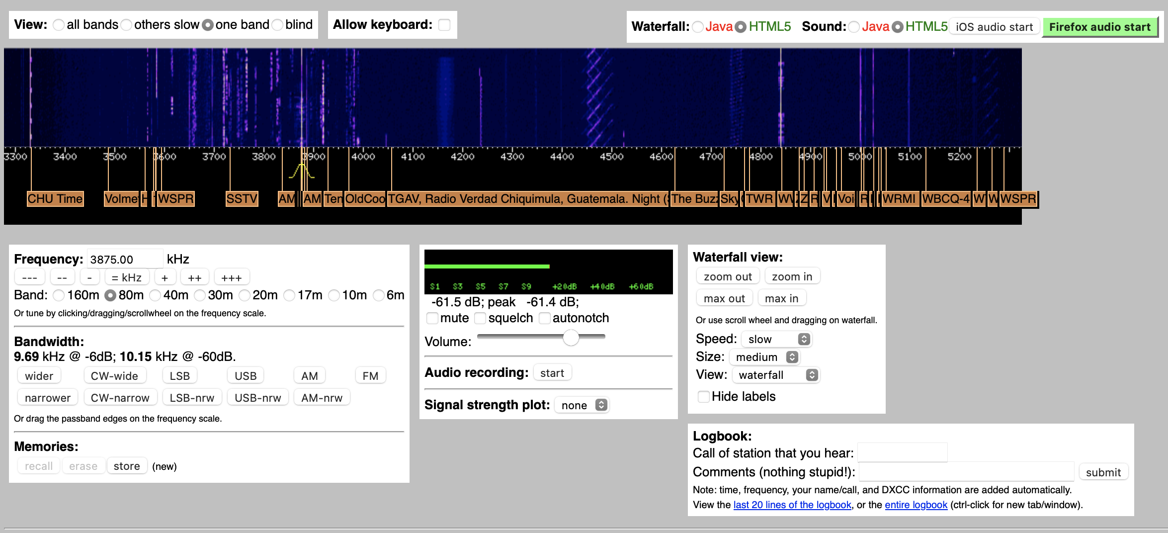 K3FEF webSDR at http://websdr.k3fef.com